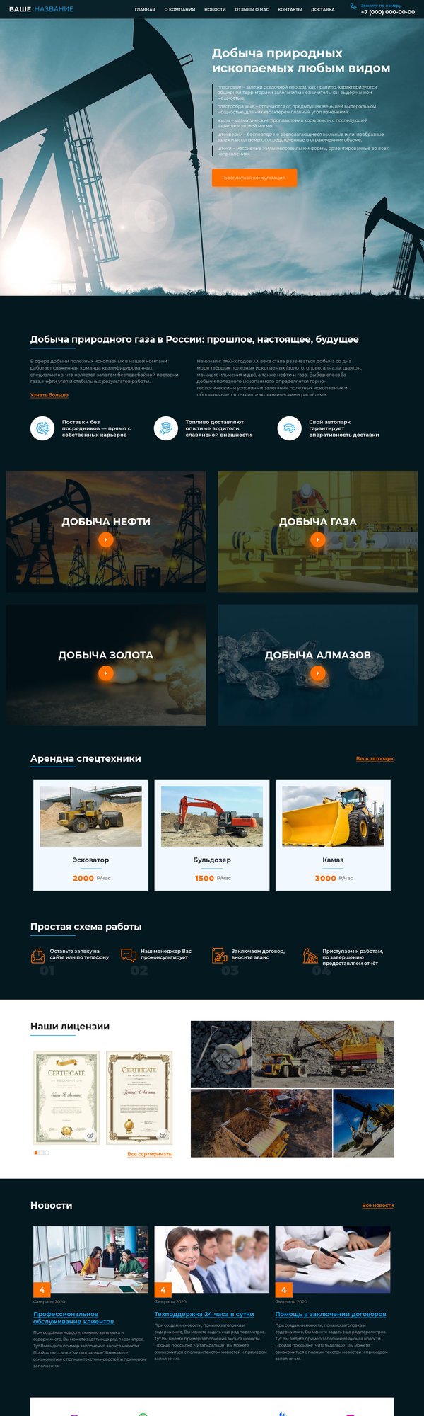 Готовый Сайт-Бизнес № 2715007 - Добыча газа, нефти, золота, угля (Десктопная версия)