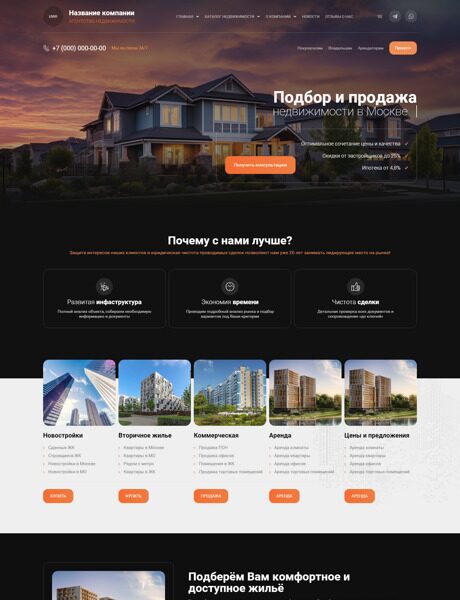 Готовый Сайт-Бизнес № 5669707 - Агентство недвижимости, риелторские услуги (Превью)