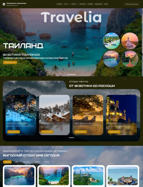 Готовый Сайт-Бизнес № 8542647 - Туристические агентства, услуги (Превью)