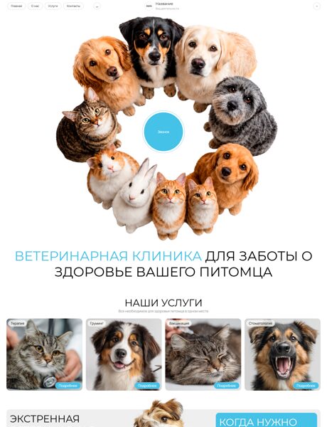 Готовый Сайт-Бизнес № 8888250 - Ветеринарная клиника (Превью)