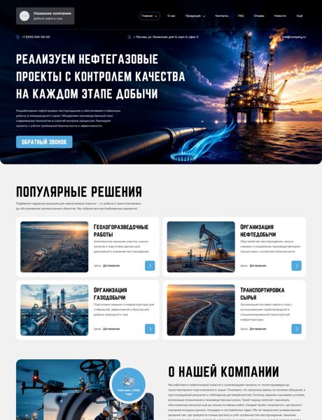 Готовый Сайт-Бизнес № 9085924 - Нефте и газодобывающие компании (Превью)