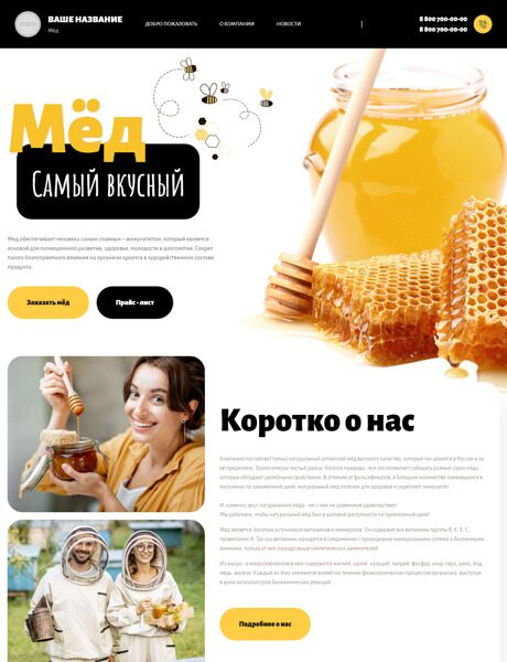 Готовый Сайт-Бизнес № 4120182 - Производство и продажа мёда (Превью)