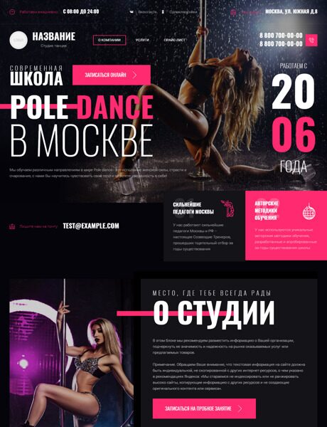 Готовый Сайт-Бизнес № 5165391 - Pole-dance (Превью)