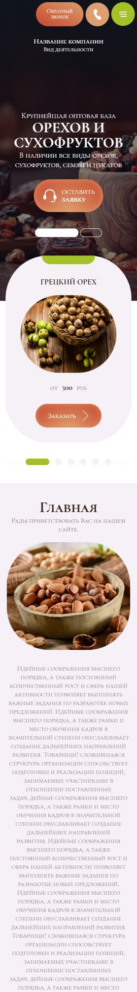 Мобильная версия дизайна № 103768